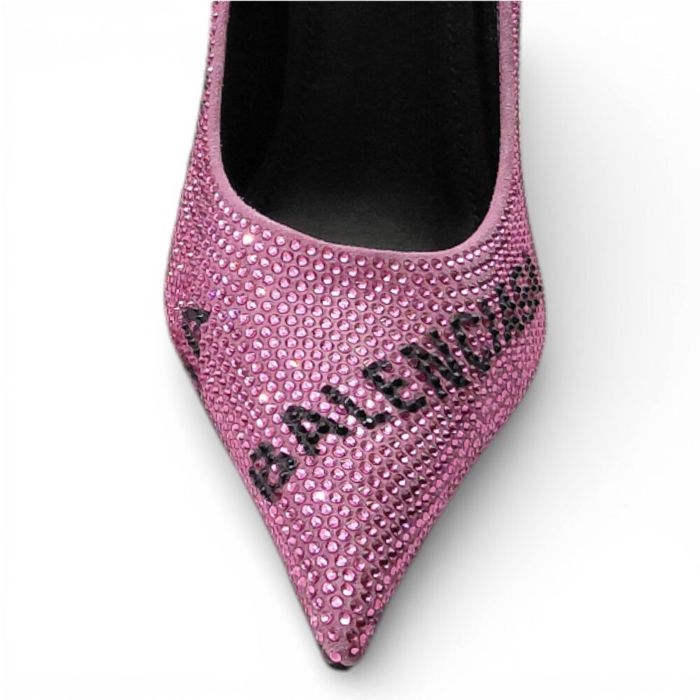 Balenciaga Womens Square Knife Embellished Pink Pumps Size EU 37 (0589) - Picture 8 of 16